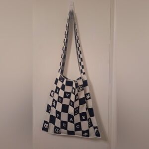 Love and Peace Checkered Bag